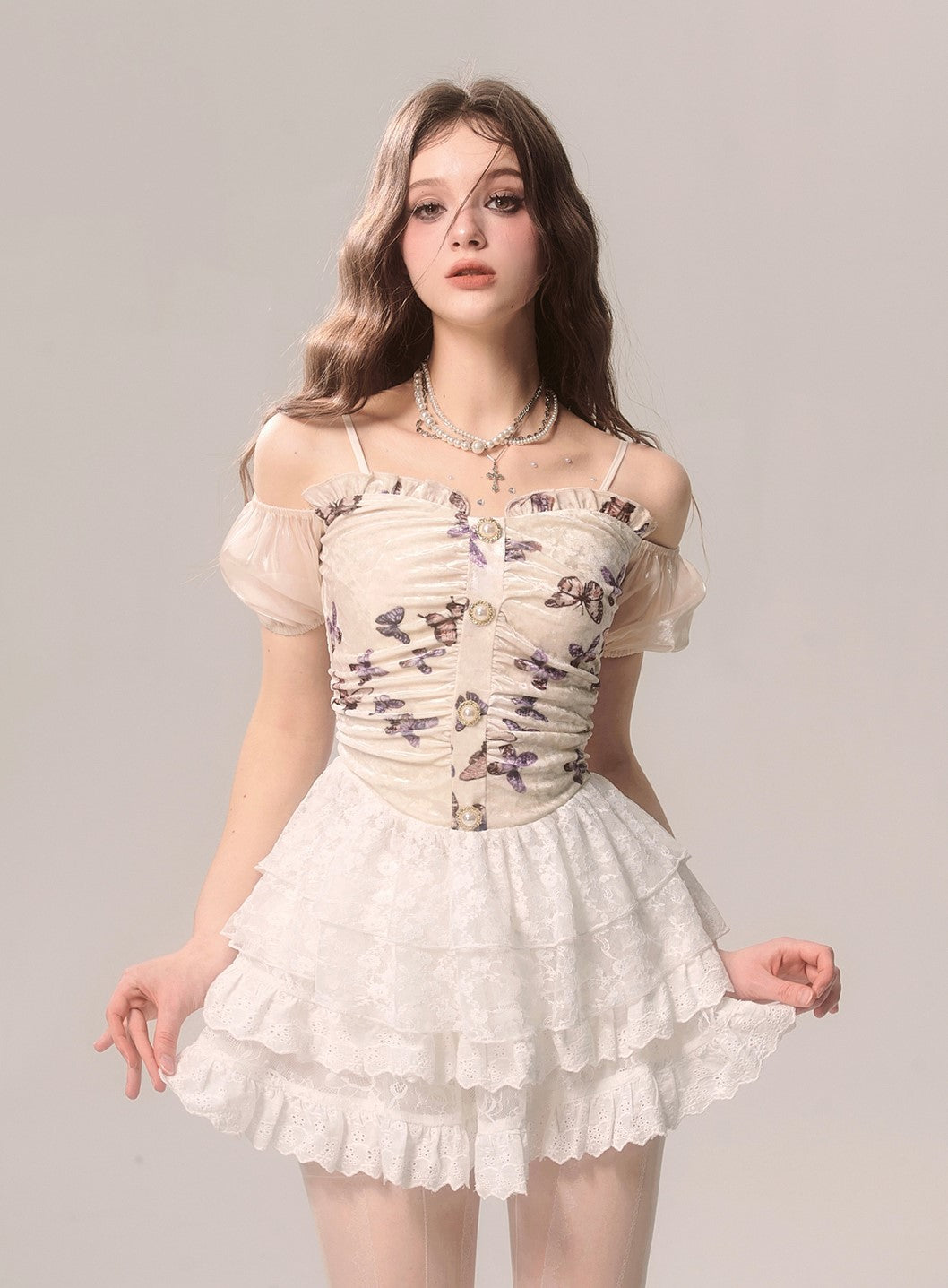 White Versatile Lace Ballet Style Cake Skirt DIA0077