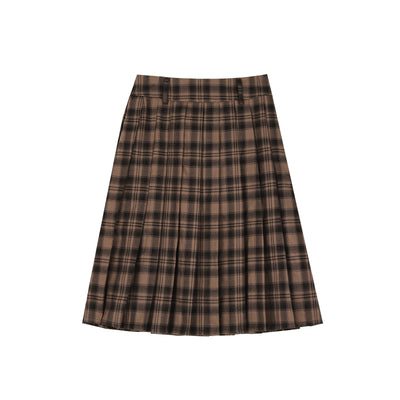 Maillard Checked High Waist Pleated Skirt SHI0041