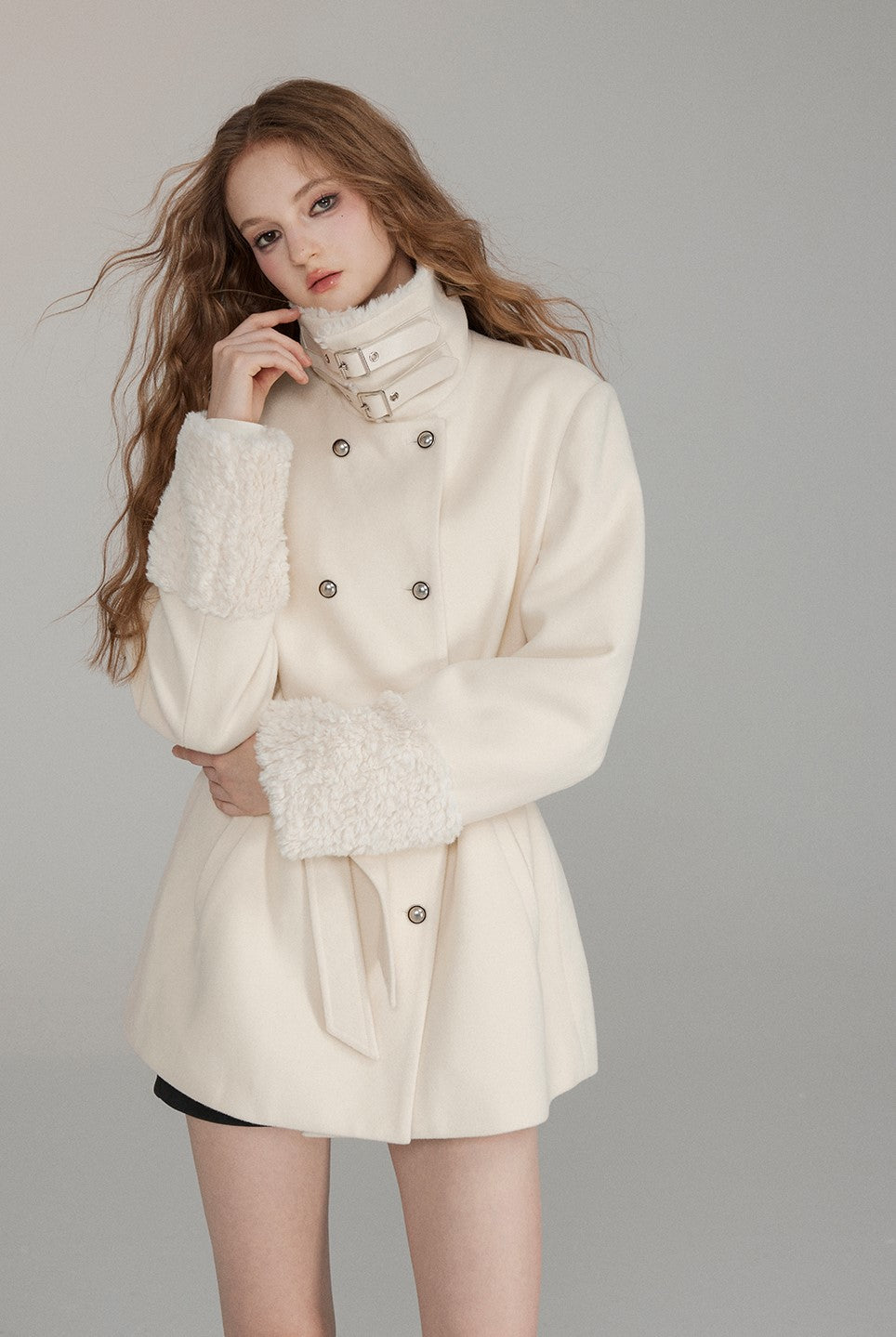 Belt Waist Mid-length Coat VIA0227