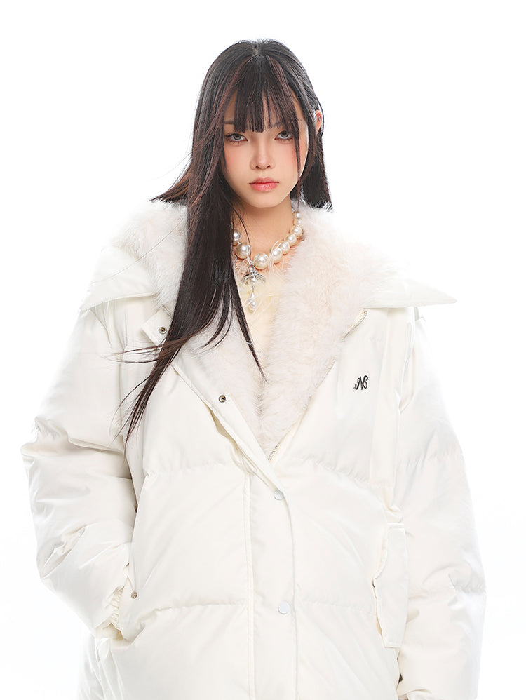 Detachable Fur Collar Hooded Cotton Jacket UNC0211