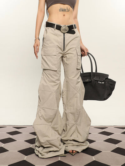 Special Shape Design Wide Leg Zipper Pants UNC0113