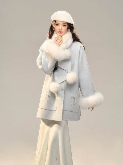 Snow Scarf Double-faced Wool Coat BBB0131