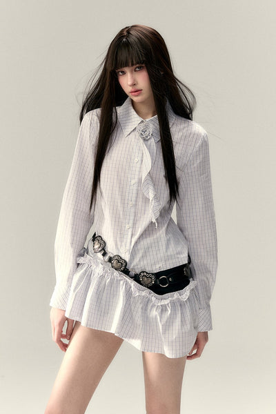 Rose Brooch Shirt Dress VIA0220