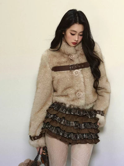 Environmentally Friendly Fur Short Jacket DIA0312