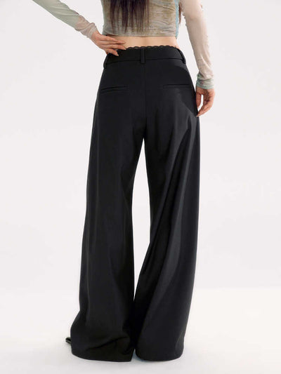 Lace High Waist Casual Suit Wide Pants WOO0118