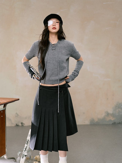 Retro Pleated Skirt/Straight Pants LAL0110