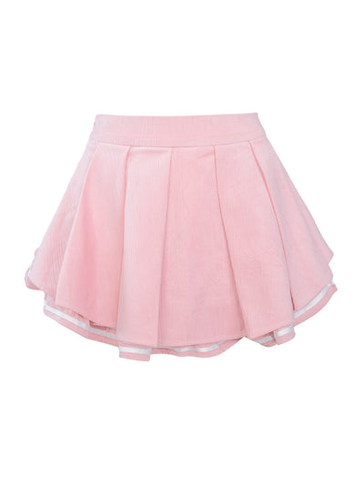 Frilled sailor design big ribbon top & hemline pleated mini skirt SER0030