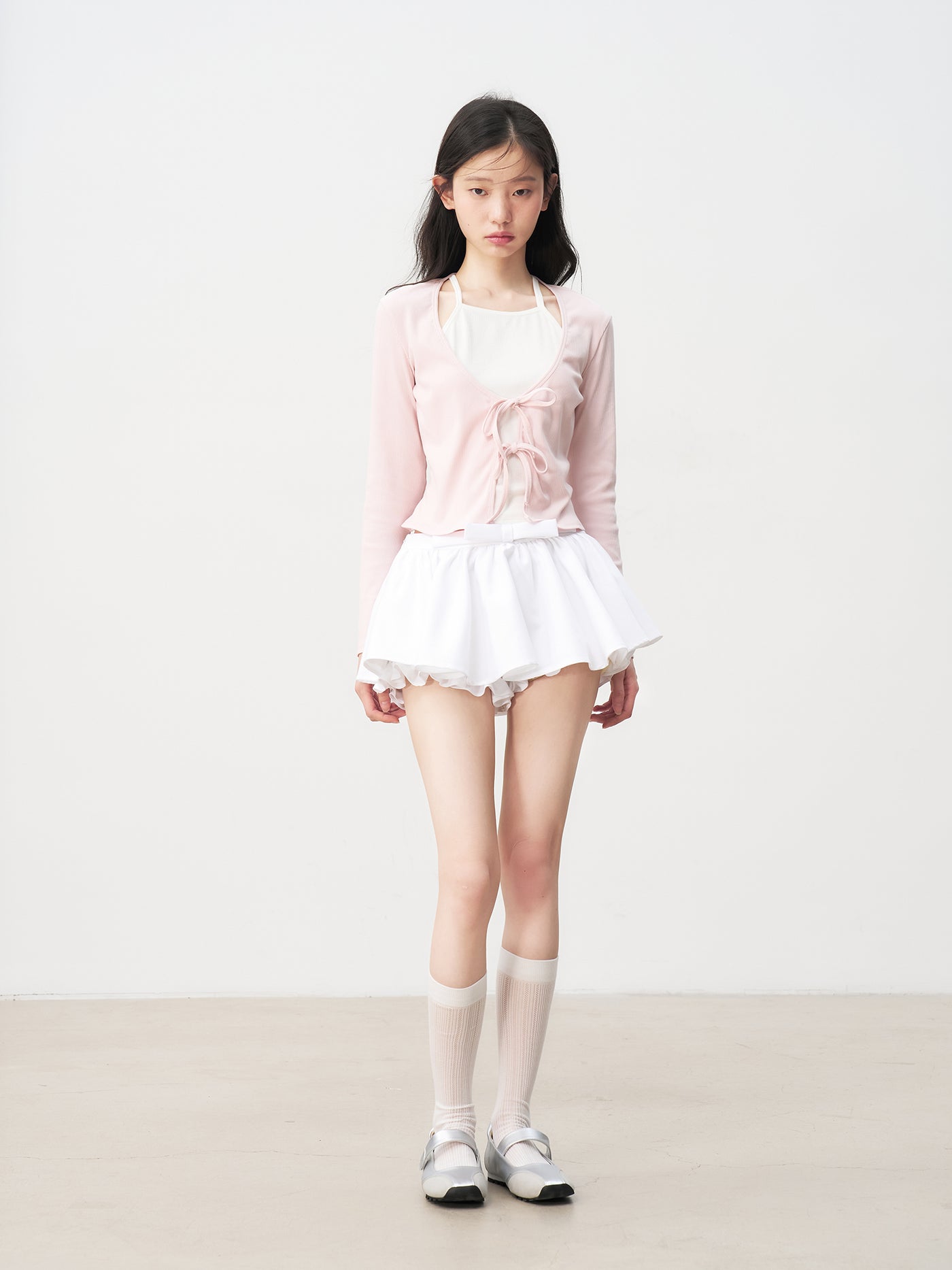 Bow Fake Two-piece Short Sweater REC0068