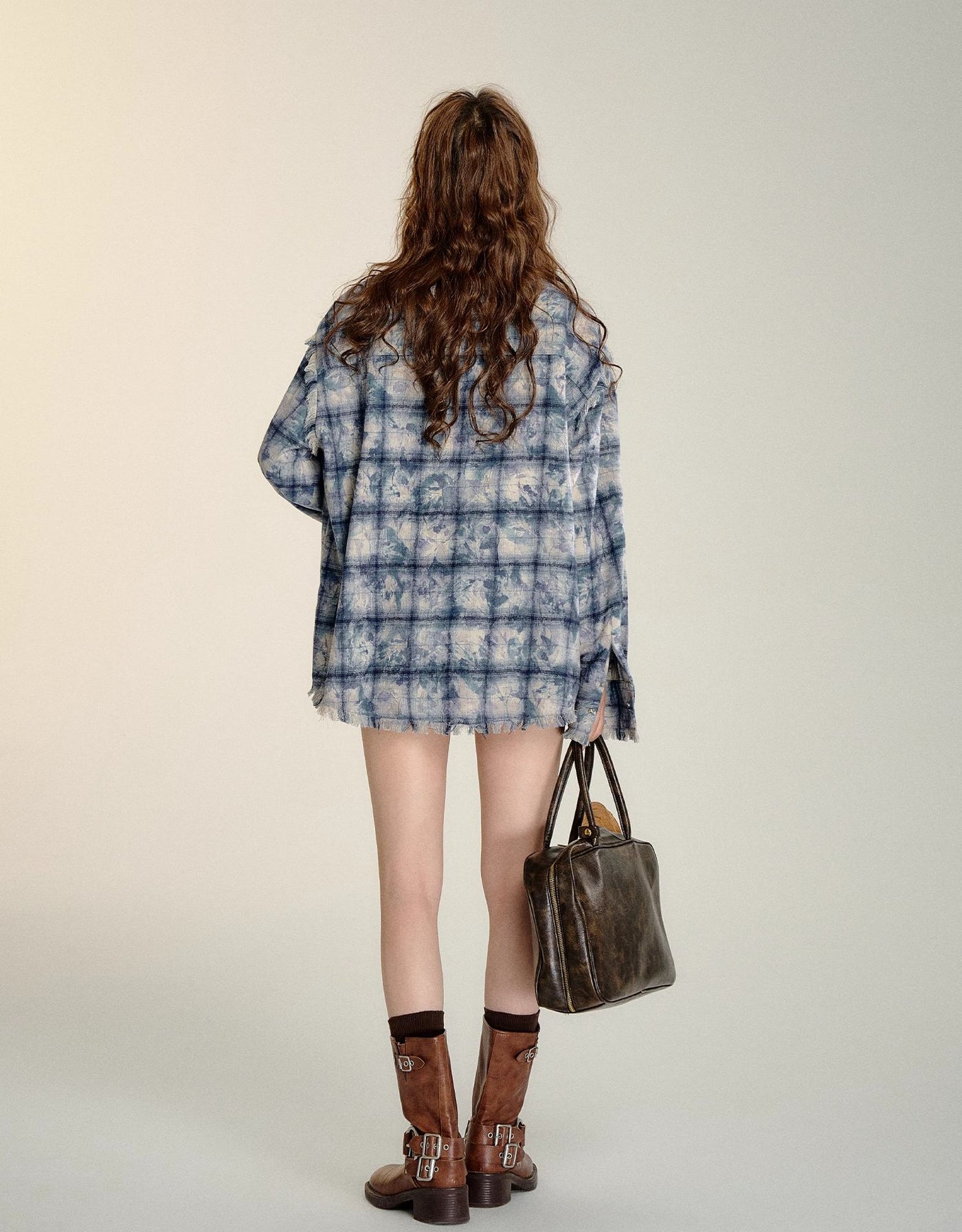 Tie-dyed Tassel Check Shirt SOM0100