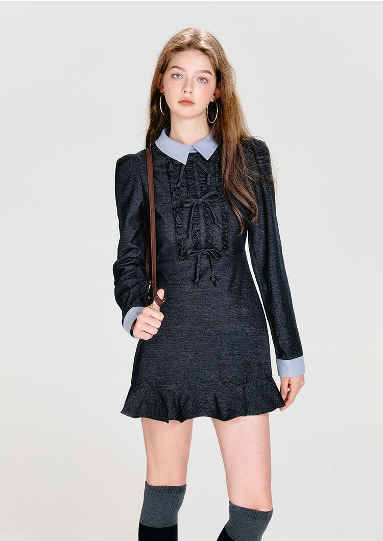 Shirt Collar Bow Earrings Temperament Waist Dress BOH0055