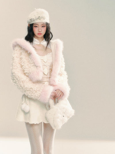 Fur Hooded Short Jacket DIA0282