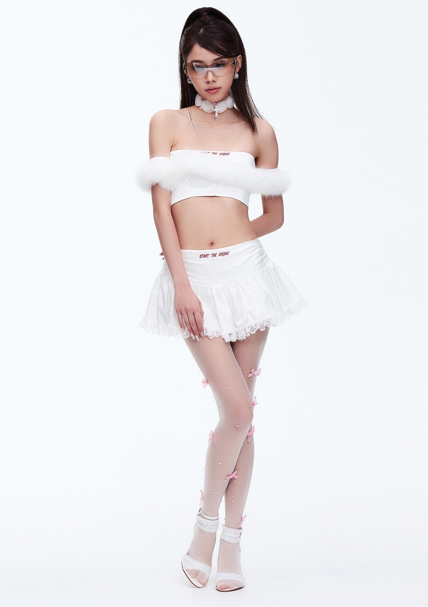 Ballet Style Lace Pleated Skirt STA0032
