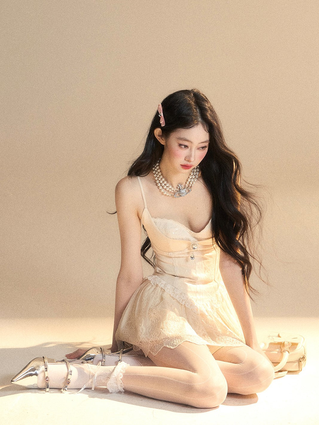 High-end Lace Suspender Dress DIA0425