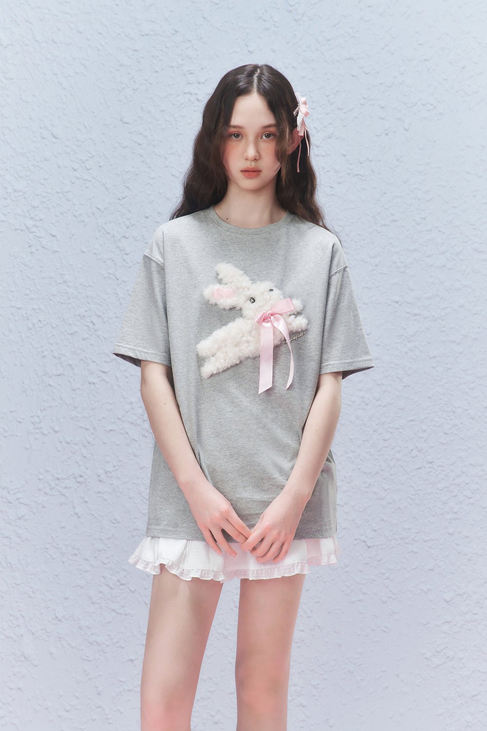 Fluffy ribbon rabbit T-shirt AYF0021
