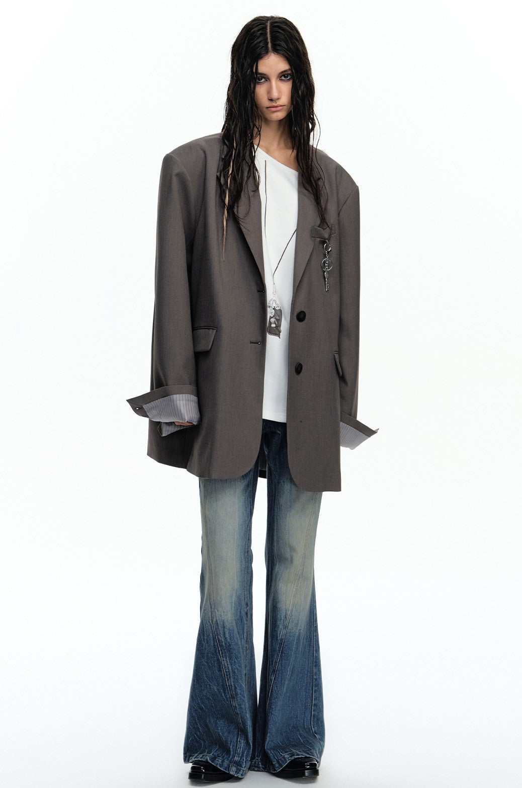 Super Oversize Spliced Cuffs Suit Jacket WES0204