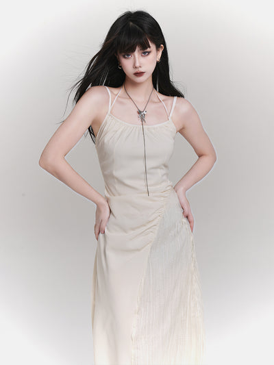 Camisole Dress Docked with Different Materials LAD0082