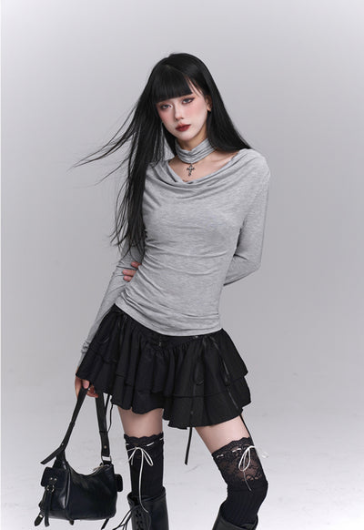 Black Lace Cake Short Skirt LAD0138
