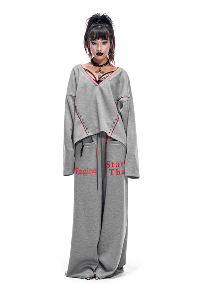 V-neck Loose Sweatshirt/Pants STA0020