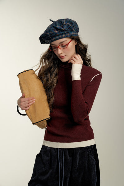 Contrast Color Turtleneck Sweater CHI0020