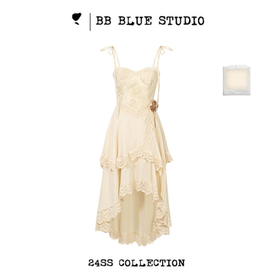 Rose Motif Lace Layered Camisole Dress BBB0058
