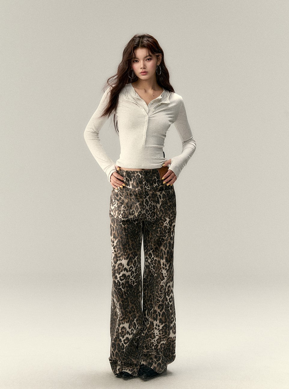 Leopard/Camouflage Wide-leg Pants VIA0196