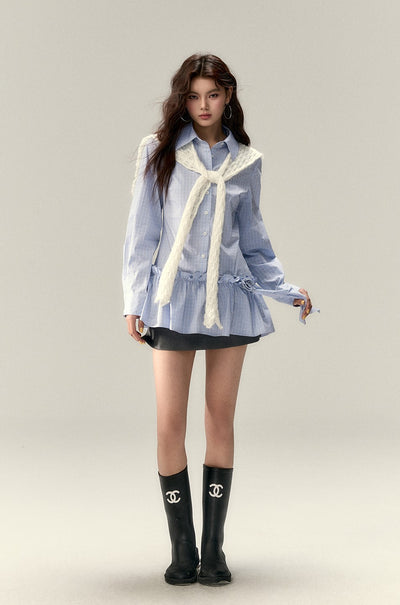 Rose Brooch Shirt Dress VIA0220