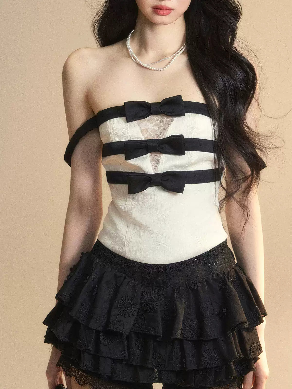 Doll One-shoulder Lace Top DIA0421