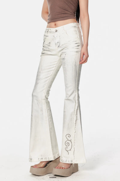 White High Waist Flared Jeans 4MU0095