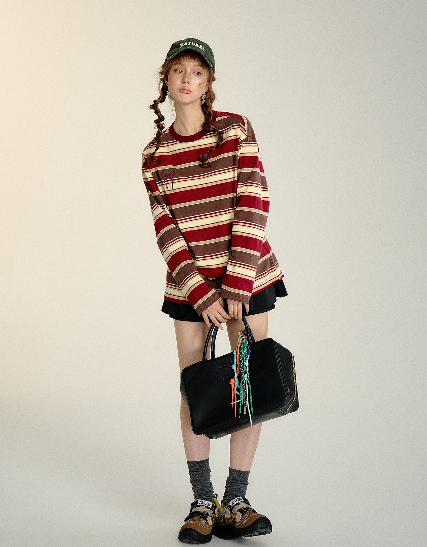 Retro Striped Long Sleeve T-shirt SOM0097