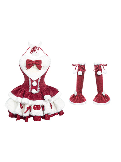 Strawberry Rabbit Ear Cape/Red Velvet Dress SER0115