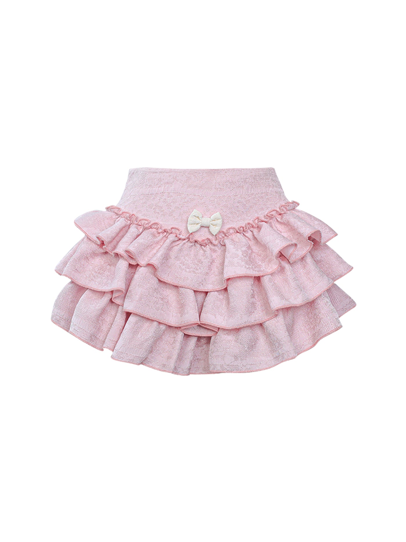 Girly Bear Design Ribbon Halter Neck Fancy Top & Pink Layered Frilled Shorts SER0054