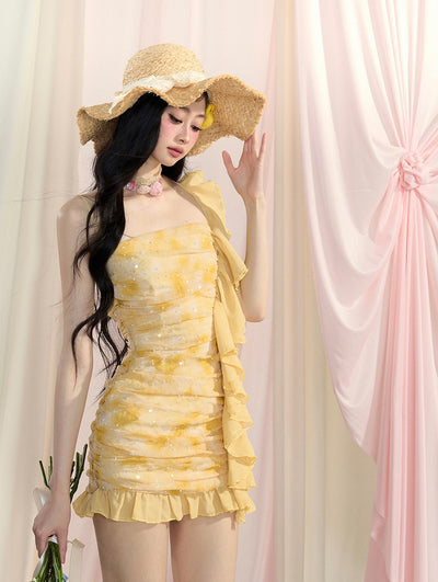 Yellow Ruffle Dress DIA0428