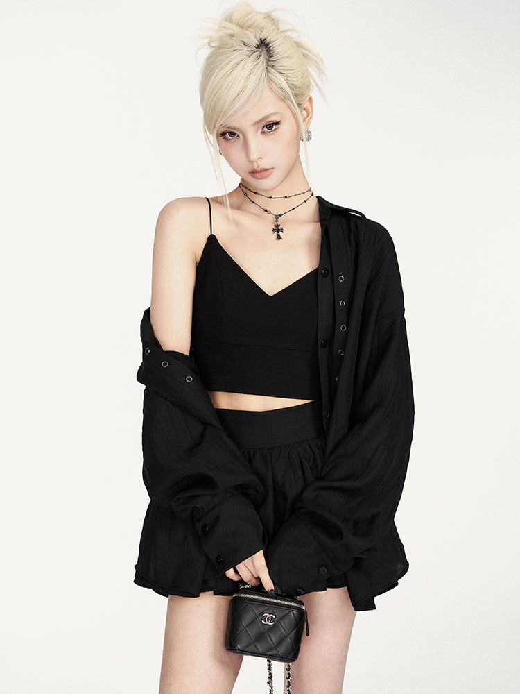 Lazy Tie Long Sleeve Shirt/Skirt VOC0365