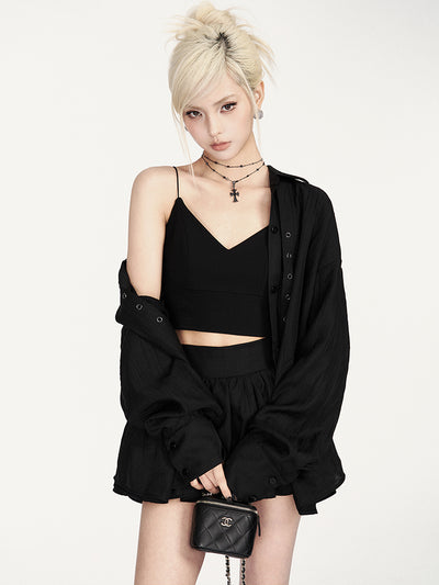 Lazy Tie Long Sleeve Shirt/Skirt VOC0365