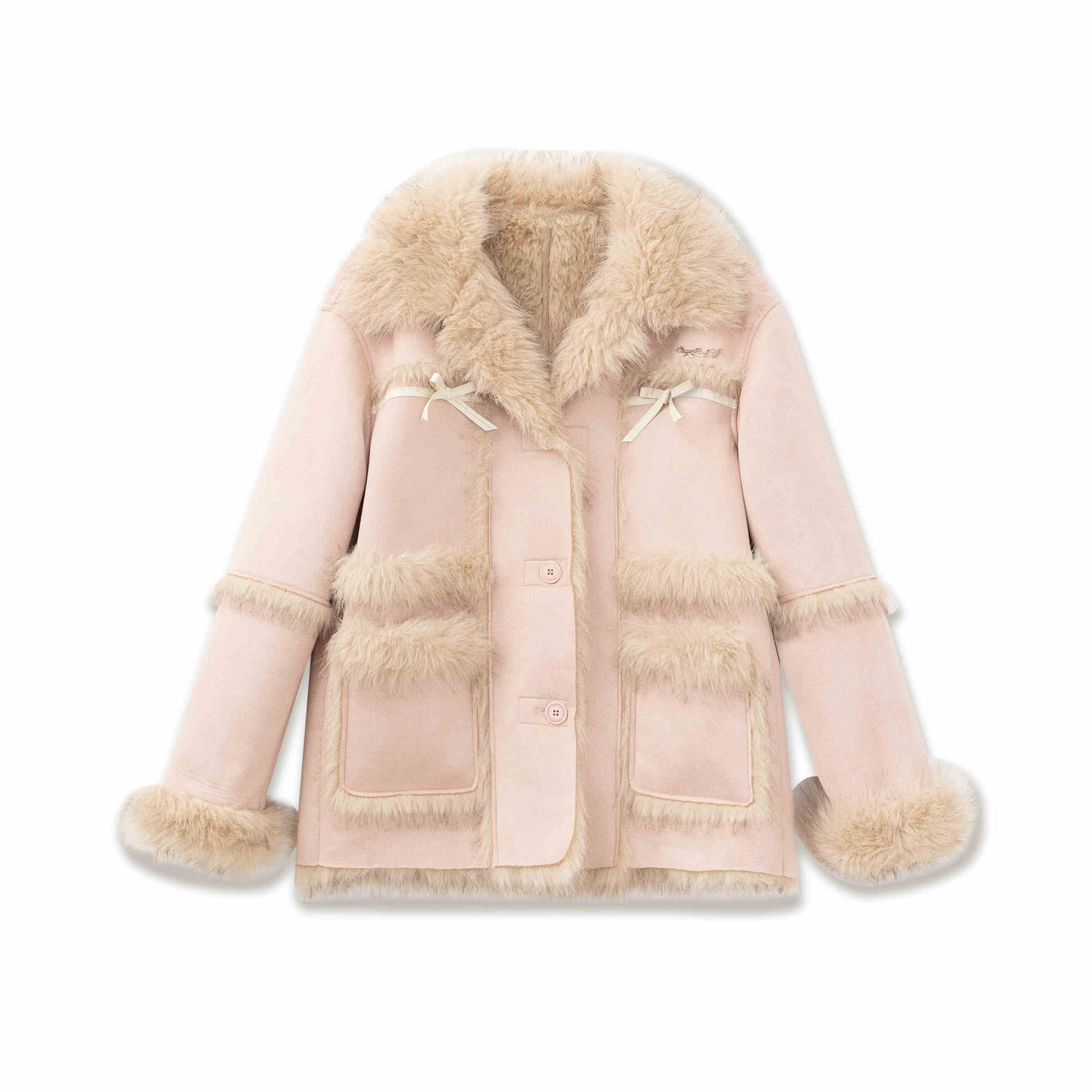 Fur Stitch Girly Warm Short Coat SUN0095