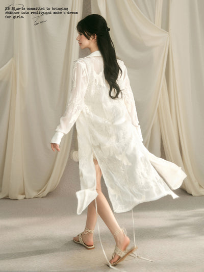 China Style Embroidered See-through Long Shirt Cardigan BBB0067