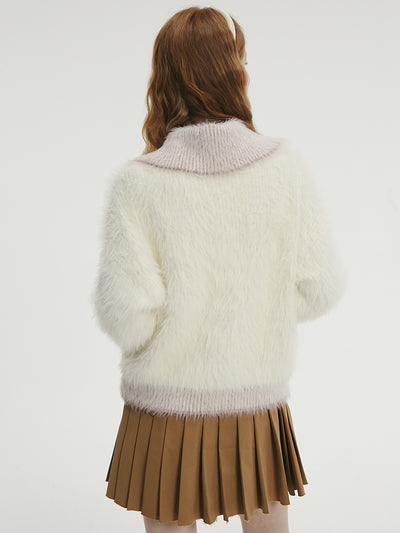 Imitation mink fur soft casual zip jacket FLO0014