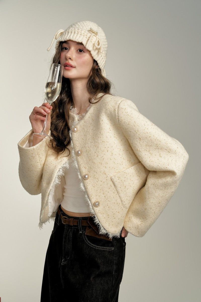 Luxurious Style Heart Button Jacket CHI0015