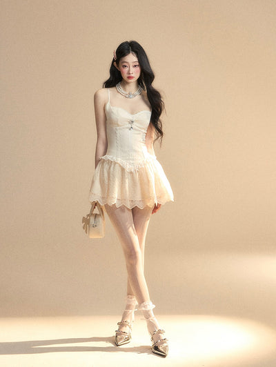 High-end Lace Suspender Dress DIA0425