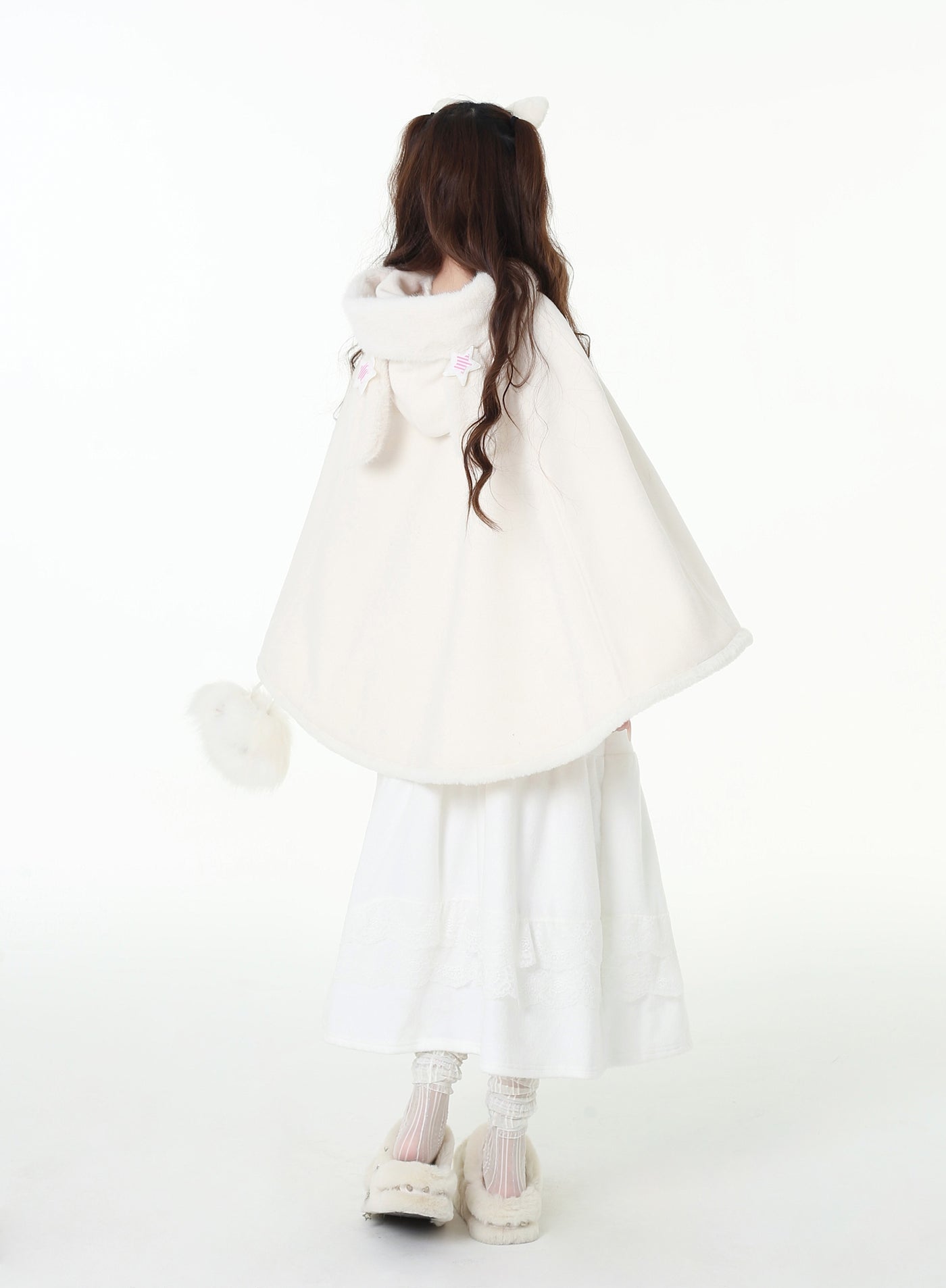 Big Ribbon Cloak Jacket with Rabbit Ear Hood CRA0100