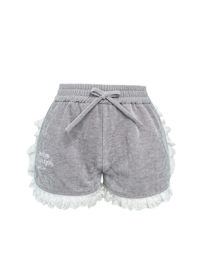 One Shoulder Sweater/Gray Velvet Shorts SER0112