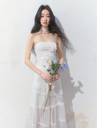White Flower Tube Top SAL0151