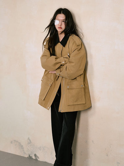 Loose Mid-length Workwear Jacket LAL0099