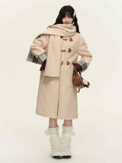 Plaid Lined Girly Duffle Coat NTO0150