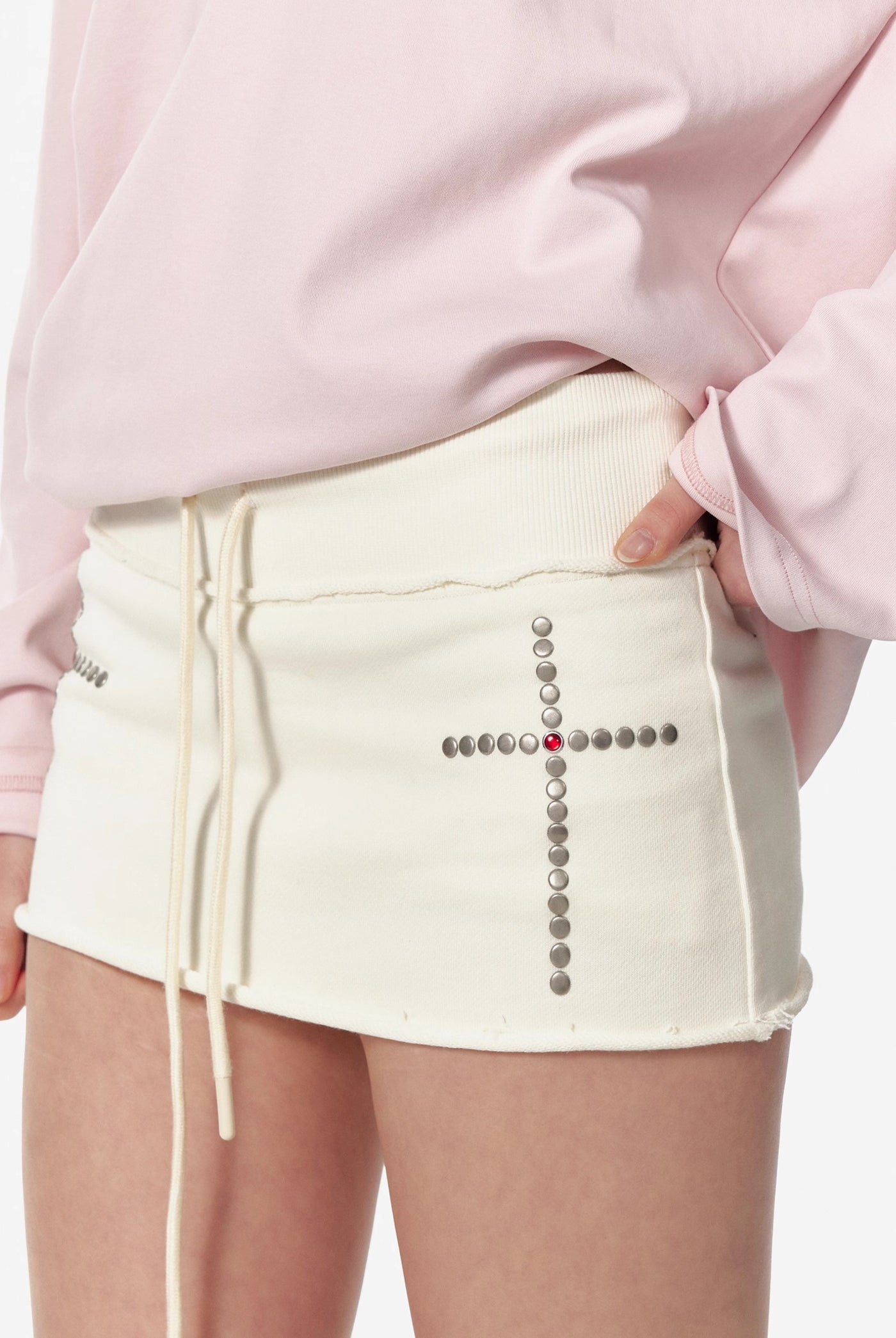 Cross Sweatshirt Slim Short Skirt 4MU0098