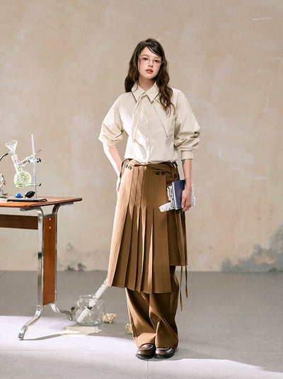 Retro Pleated Skirt/Straight Pants LAL0110