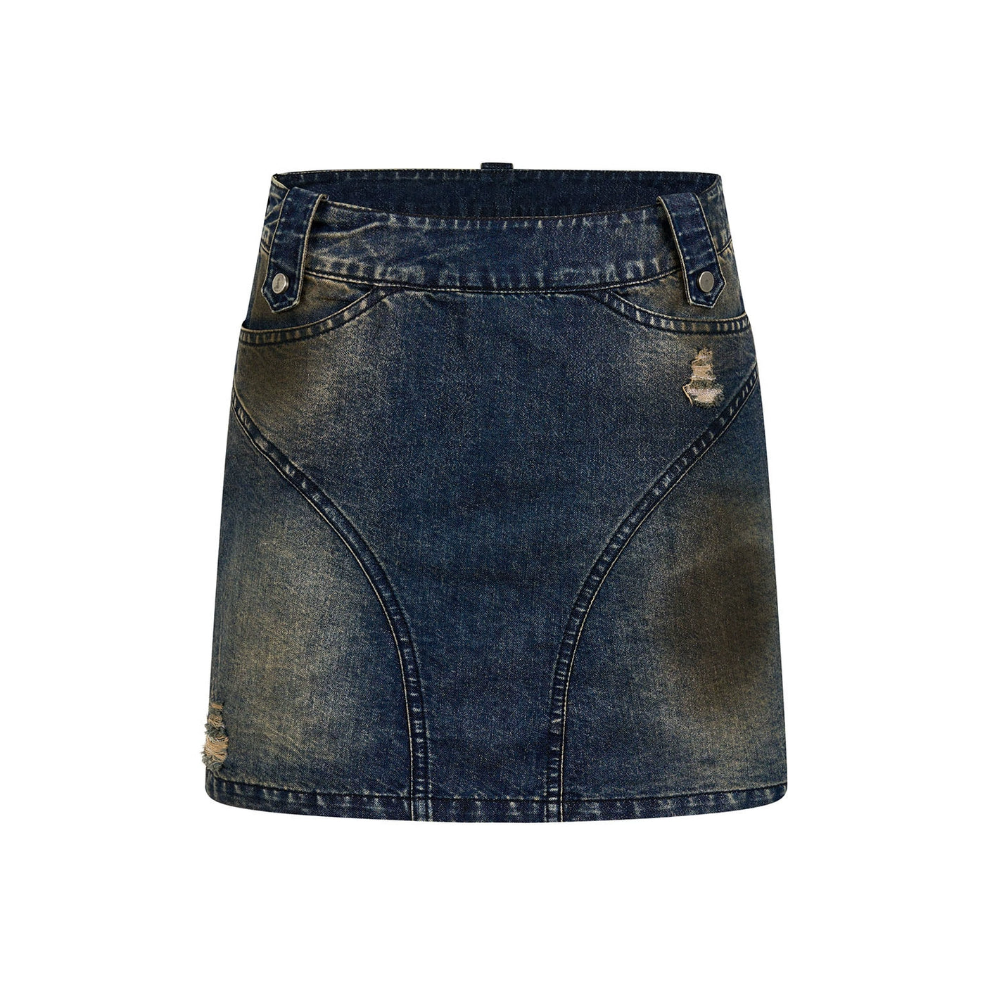 Dirty Damaged Slim Denim Miniskirt WES0171