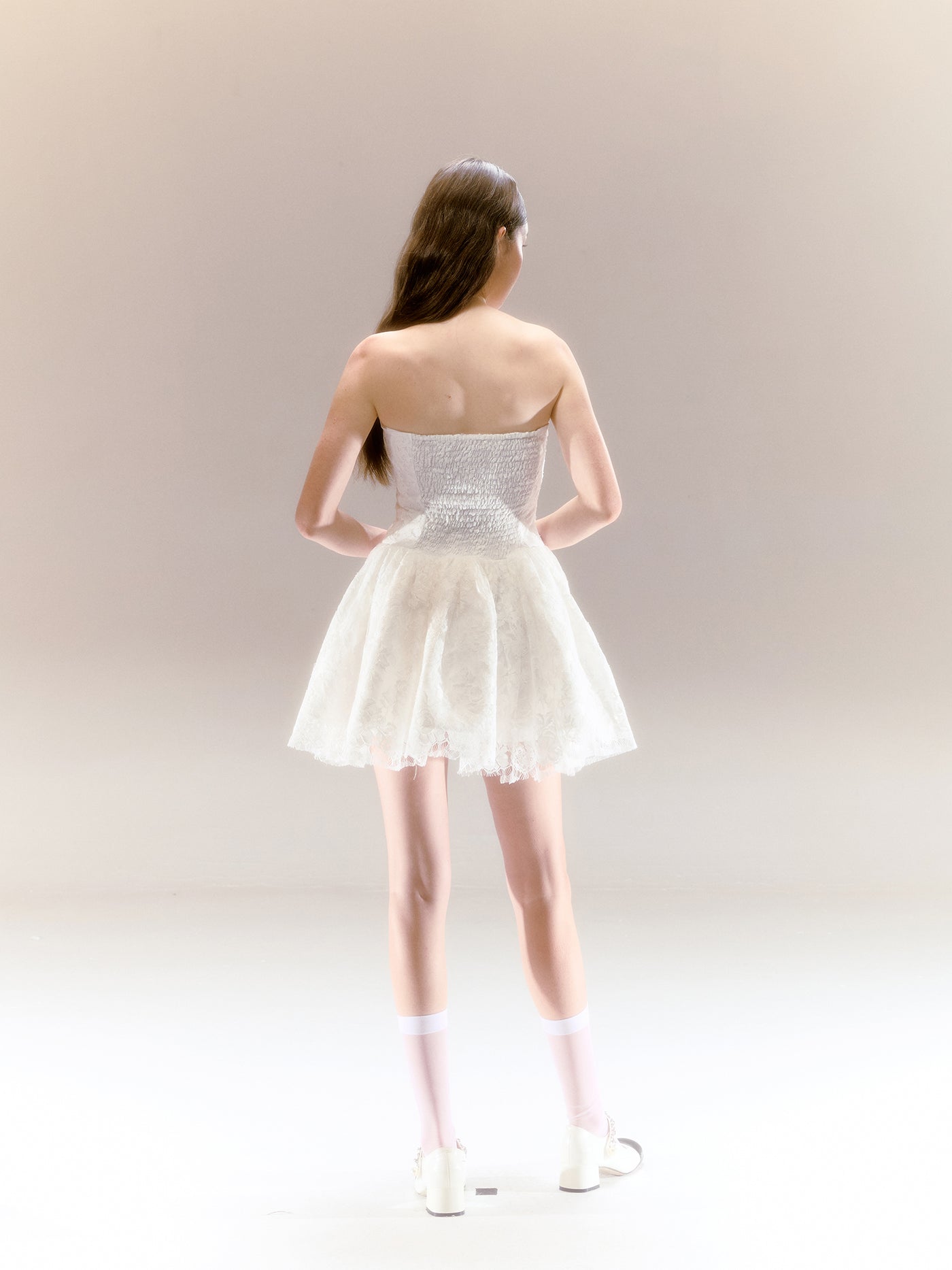 White Lace Swan Ballet Tube Top Style Tutu Dress REC0047