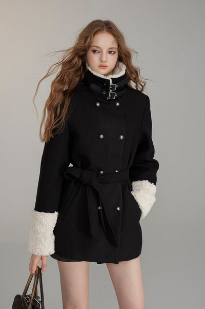 Belt Waist Mid-length Coat VIA0227