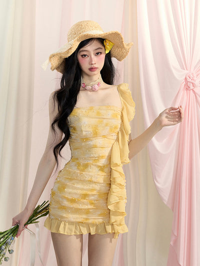 Yellow Ruffle Dress DIA0428
